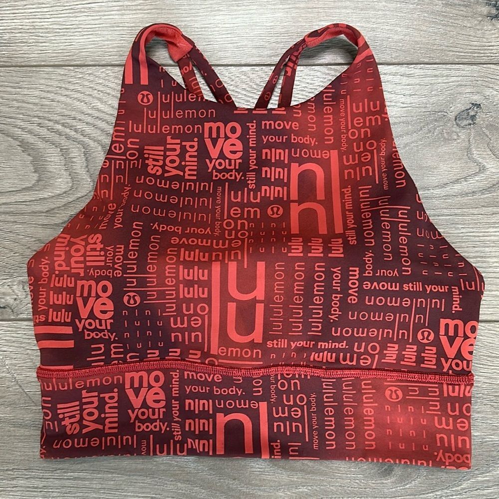 lululemon athletica Red Graphic Strappy Sports Bra